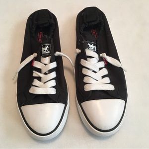 LEVI'S Stan G Slip-On Black Canvas Shoes Comfort Tech Gorpcore Sneakers Sz 8.5